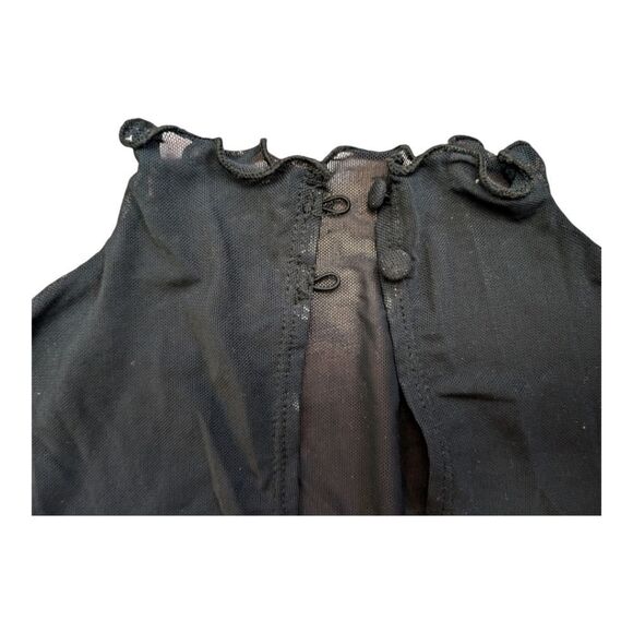 Black Mesh sheer bodysuit long sleeved size L - Picture 3 of 6